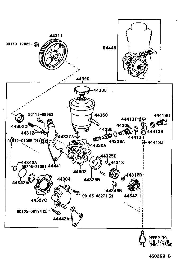 4502 — VANE PUMP & RESERVOIR (POWER STEERING)