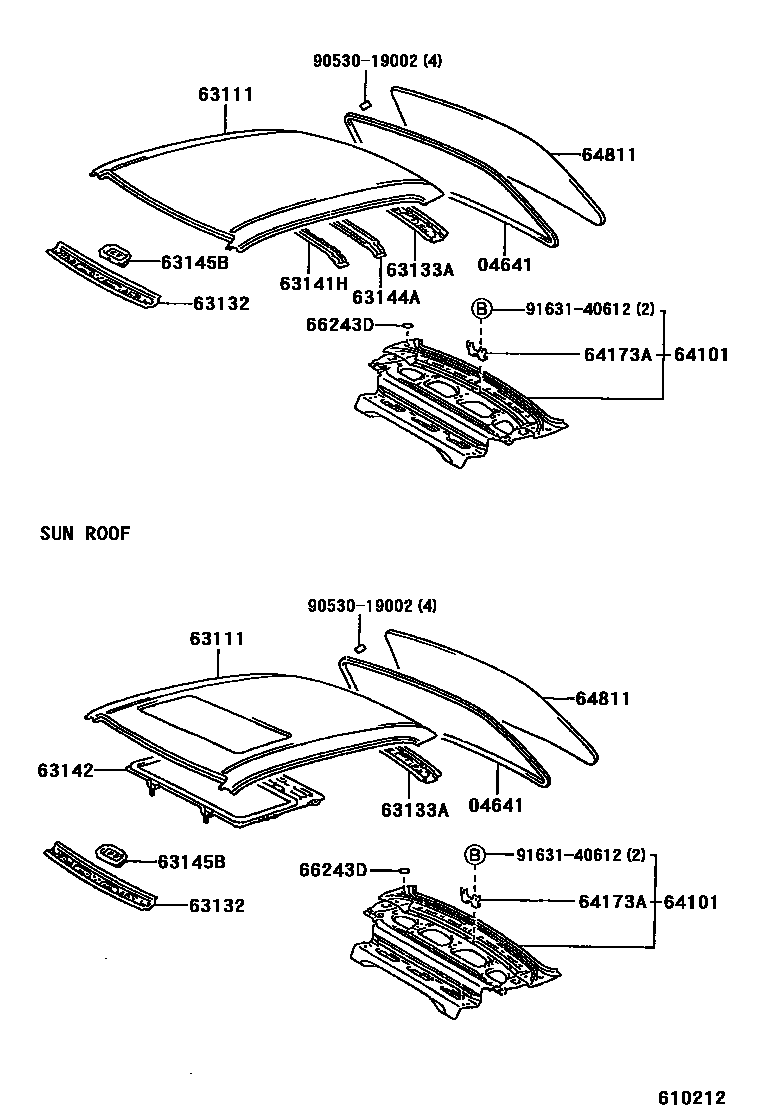 6104 — ROOF PANEL & BACK WINDOW GLASS