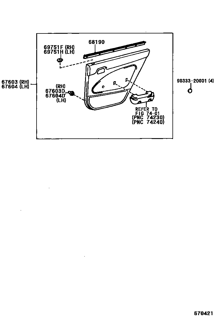 6705 — REAR DOOR PANEL & GLASS