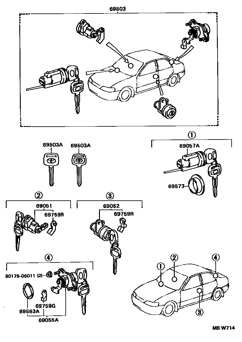 6712 — LOCK CYLINDER SET