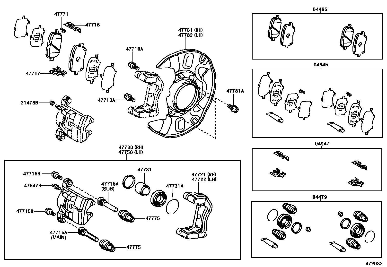 4705 — FRONT DISC BRAKE CALIPER & DUST COVER