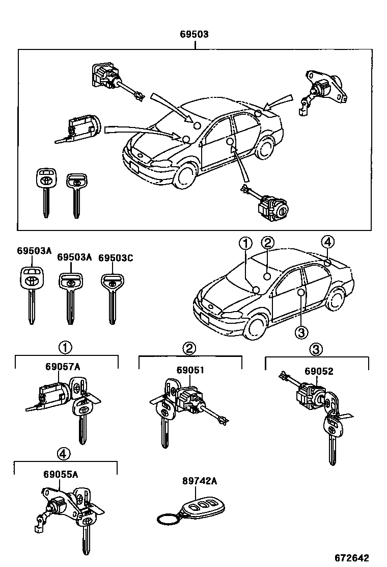 6712 — LOCK CYLINDER SET