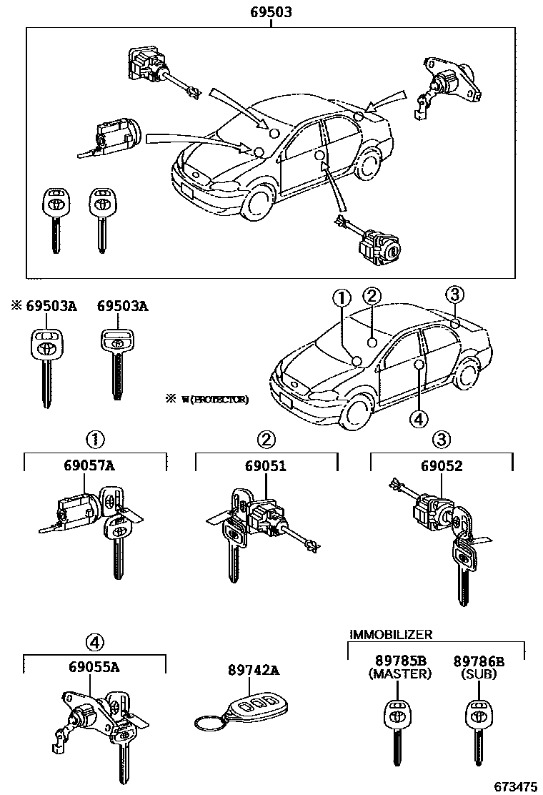 6712 — LOCK CYLINDER SET
