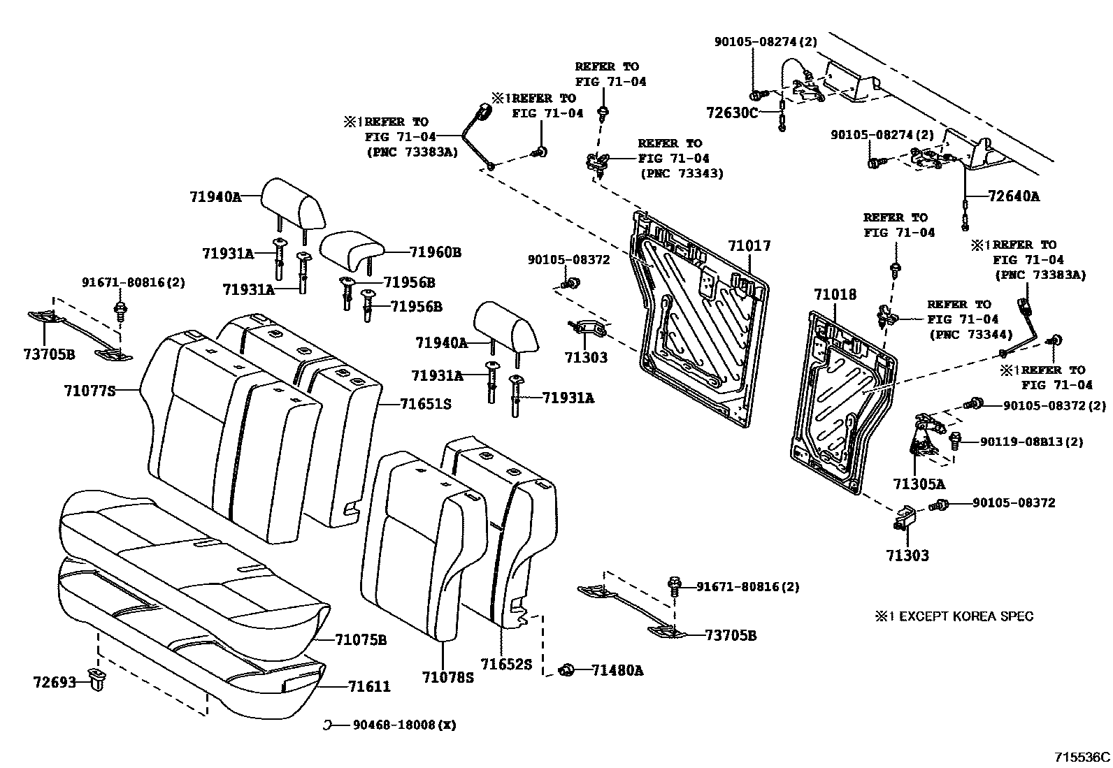 7102 — REAR SEAT & SEAT TRACK
