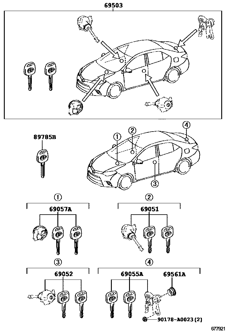 6712 — LOCK CYLINDER SET