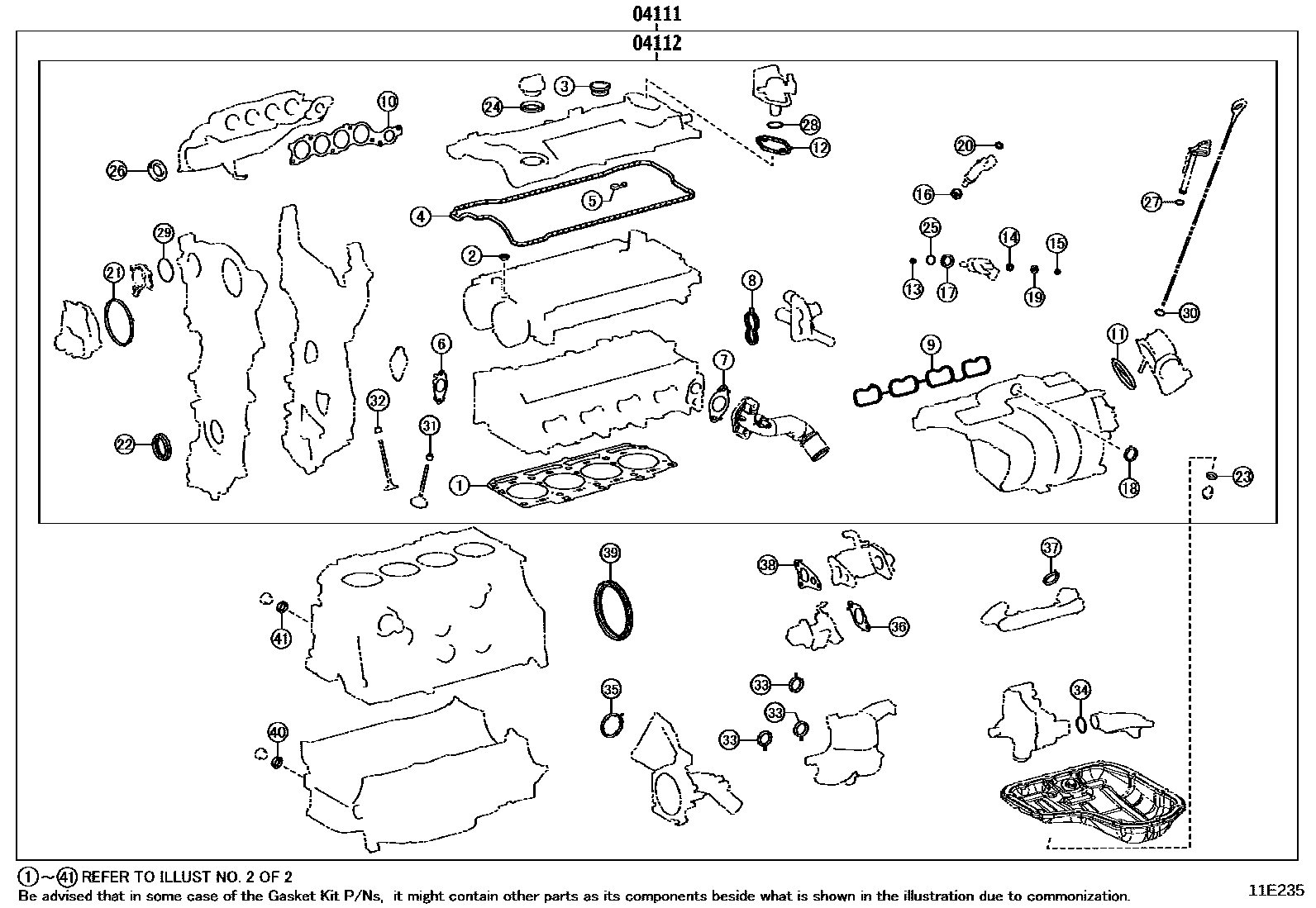 1103 — ENGINE OVERHAUL GASKET KIT