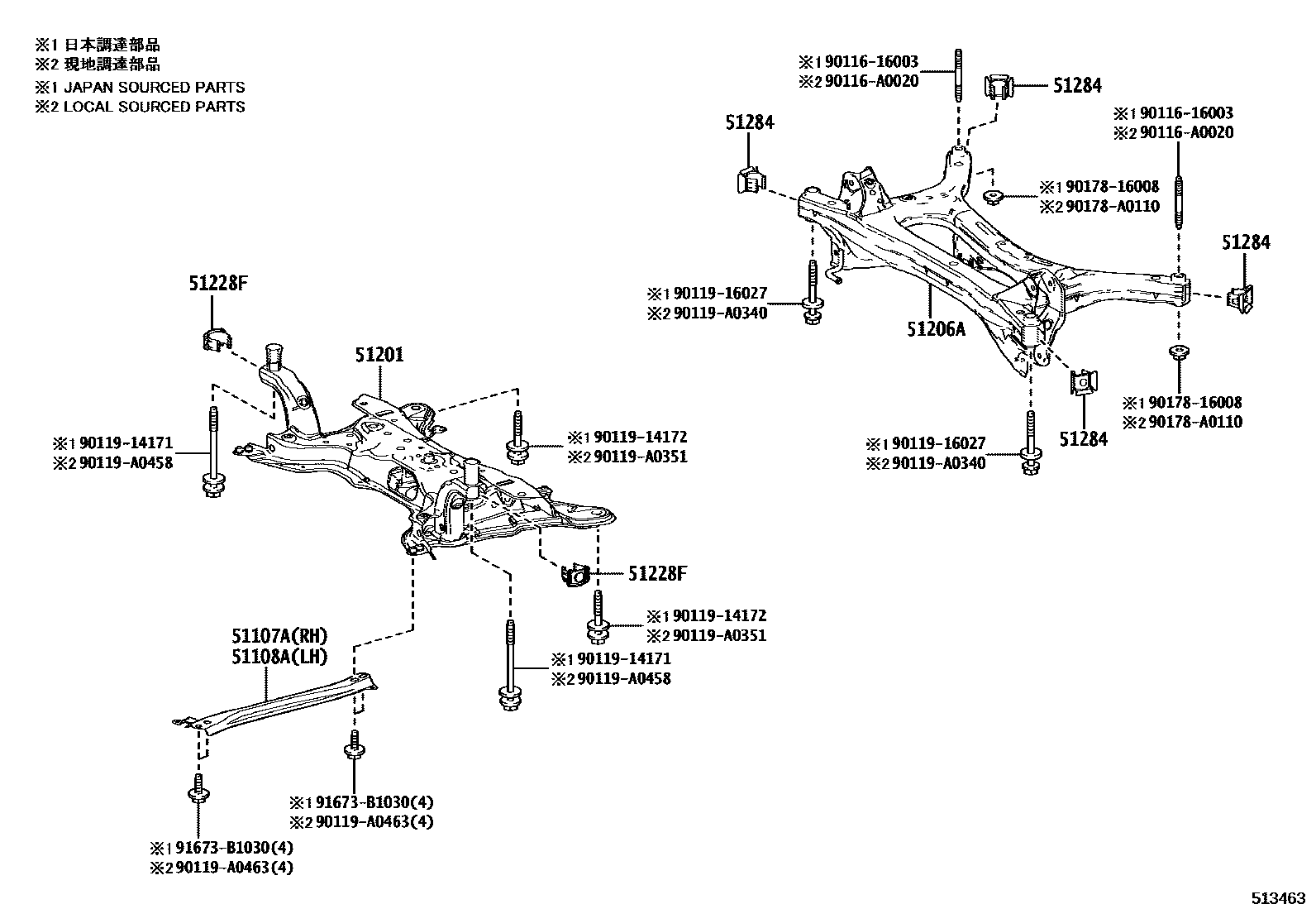 5102 — SUSPENSION CROSSMEMBER & UNDER COVER
