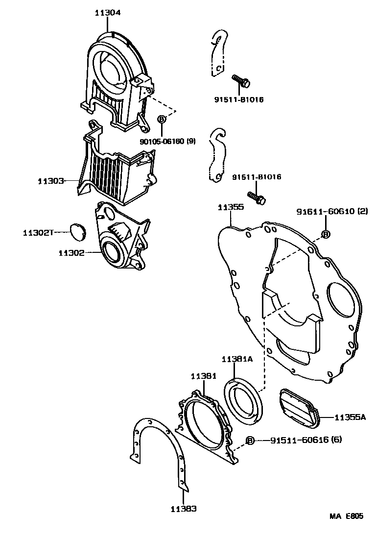 1106 — TIMING GEAR COVER & REAR END PLATE