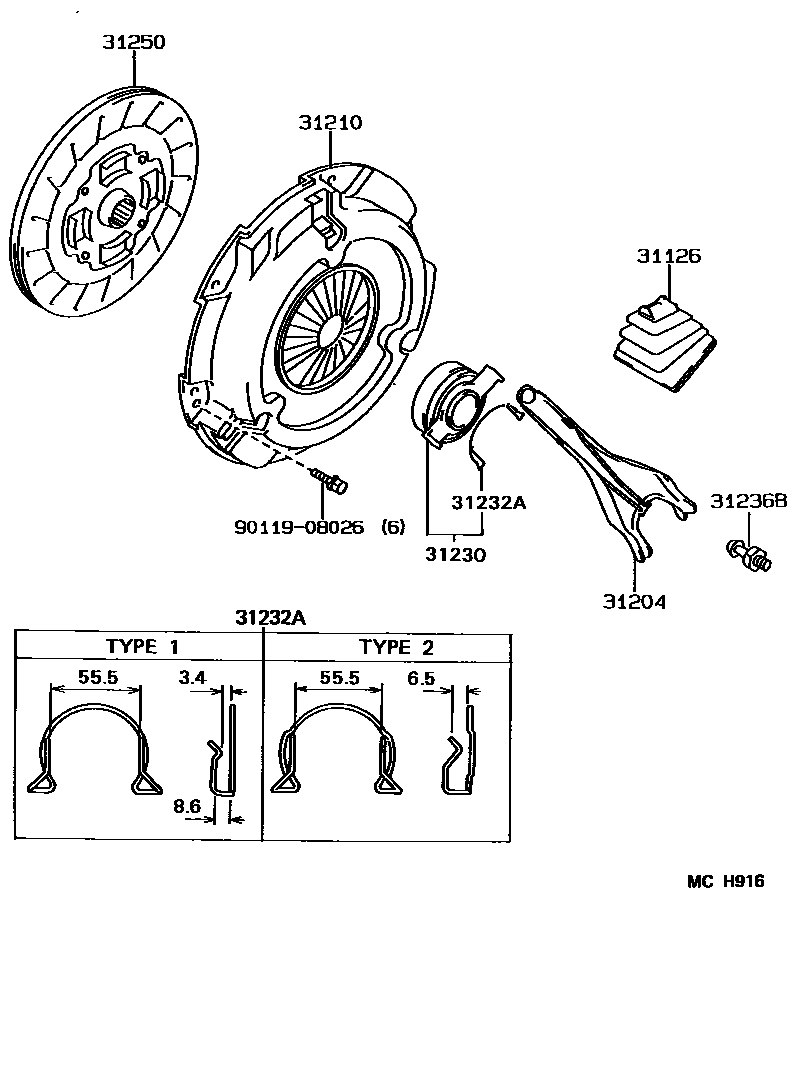 3101 — CLUTCH & RELEASE FORK