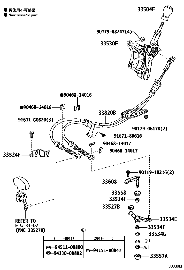 3312 — SHIFT LEVER & RETAINER