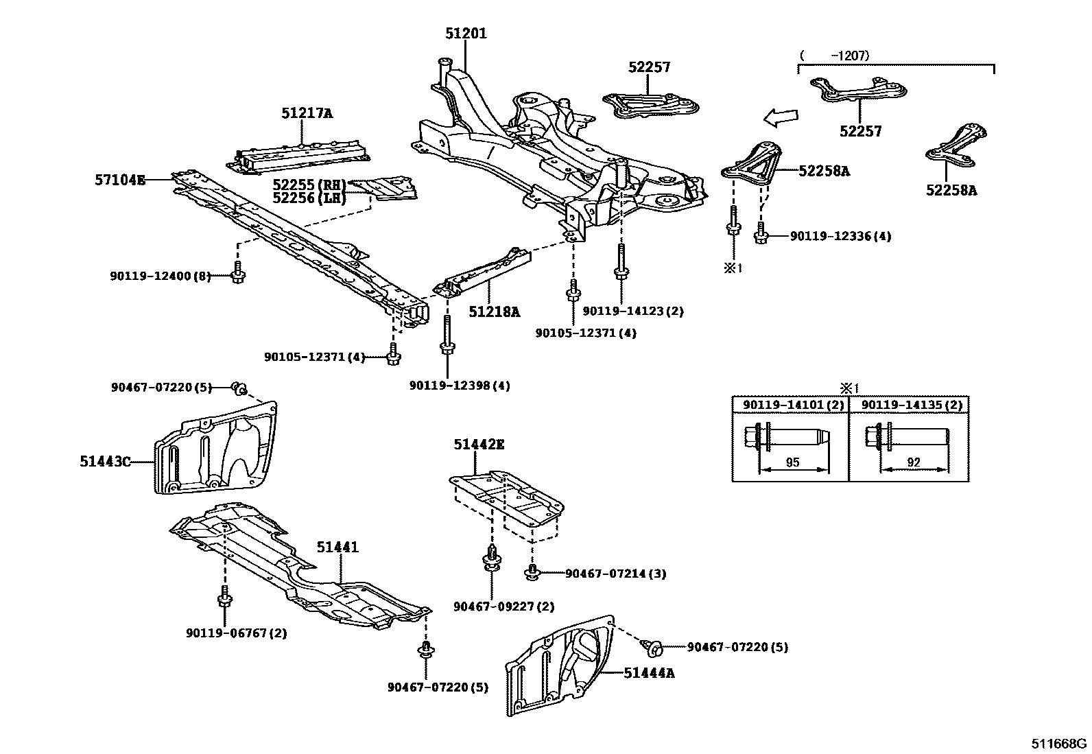 5102 — SUSPENSION CROSSMEMBER & UNDER COVER