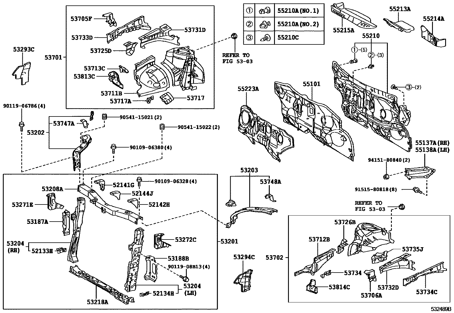 5304 — FRONT FENDER APRON & DASH PANEL