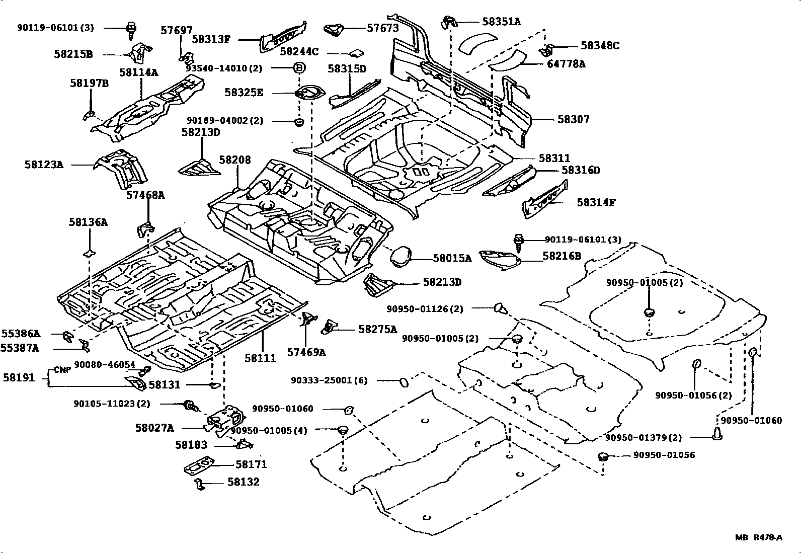 5801 — FLOOR PAN & LOWER BACK PANEL