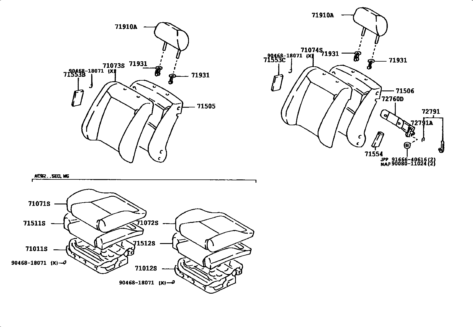 7101 — FRONT SEAT & SEAT TRACK