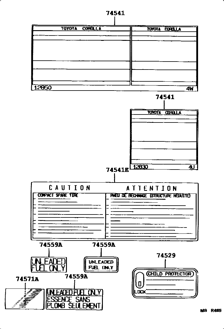 7403 — CAUTION PLATE (EXTERIOR & INTERIOR)