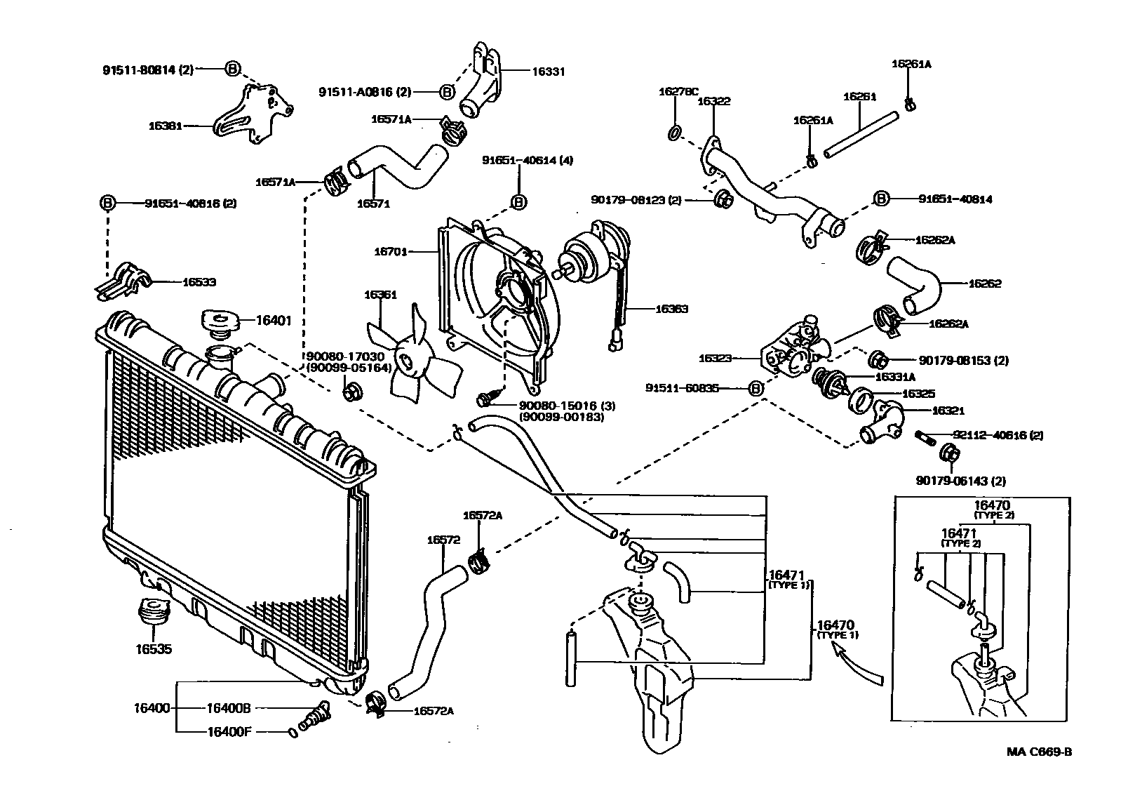 1603 — RADIATOR & WATER OUTLET