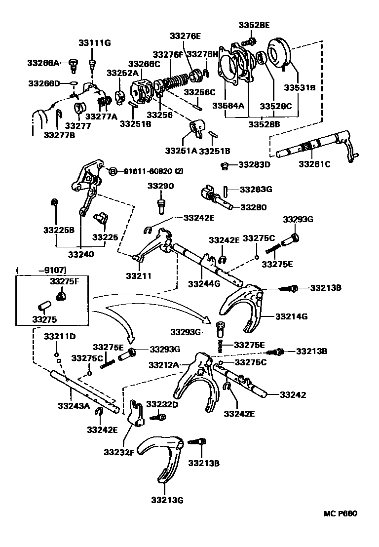 3307 — GEAR SHIFT FORK & LEVER SHAFT (MTM)
