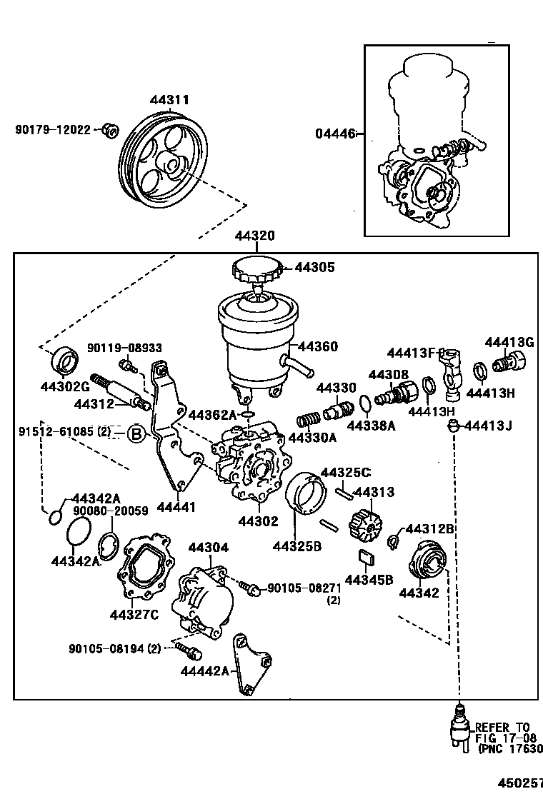 4502 — VANE PUMP & RESERVOIR (POWER STEERING)