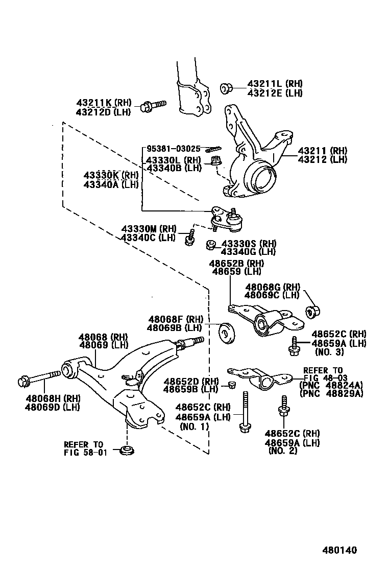 4802 — FRONT AXLE ARM & STEERING KNUCKLE