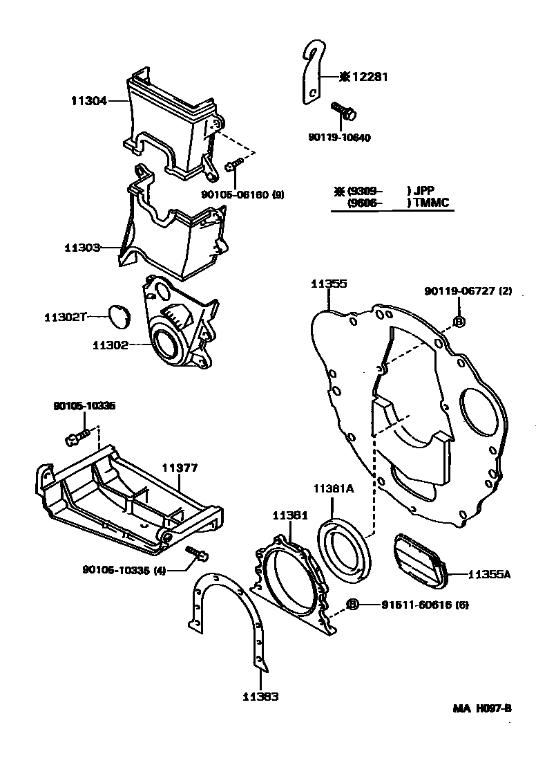 1106 — TIMING GEAR COVER & REAR END PLATE