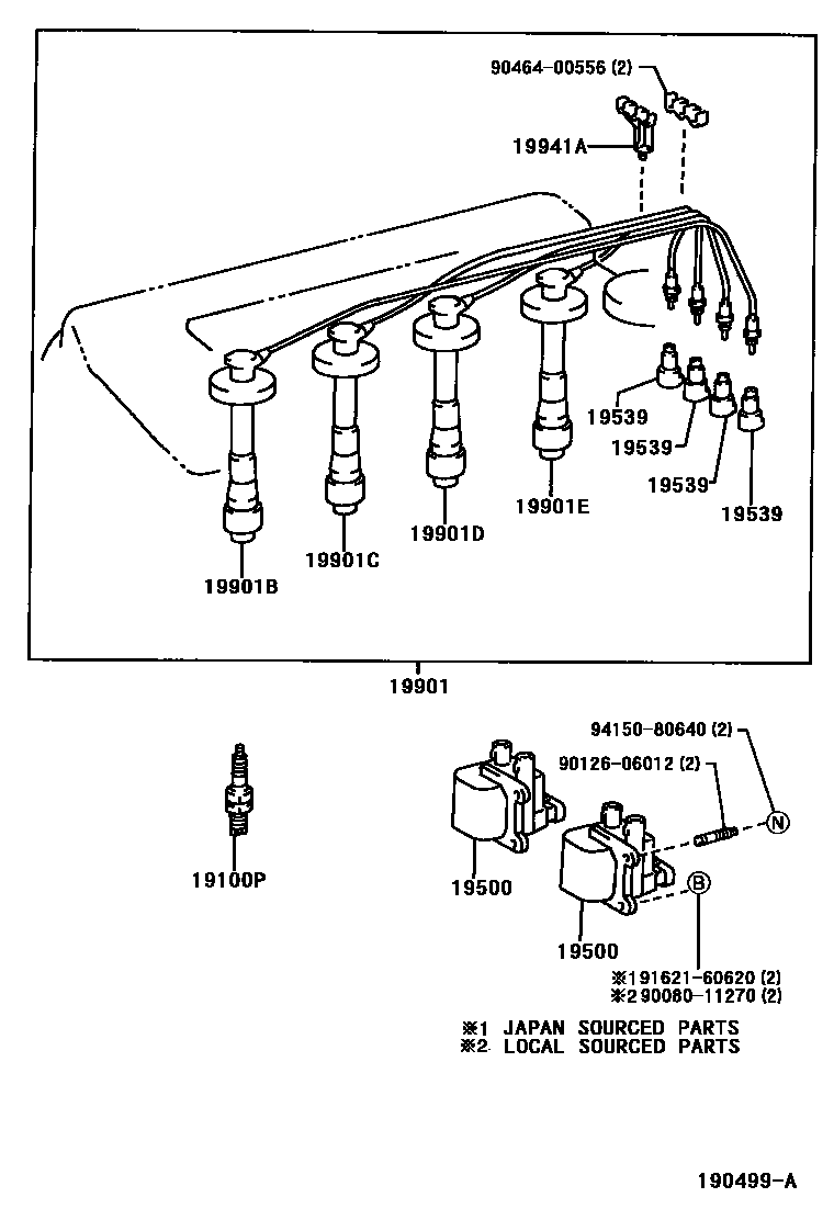 1901 — IGNITION COIL & SPARK PLUG / GLOW PLUG