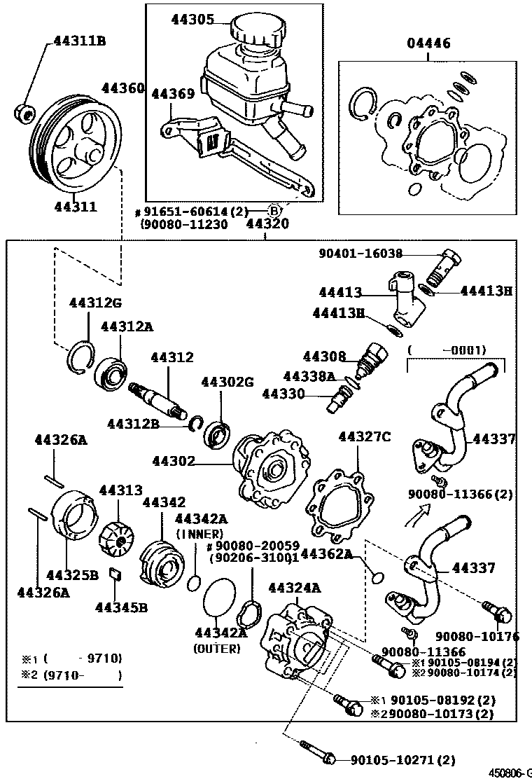 4502 — VANE PUMP & RESERVOIR (POWER STEERING)