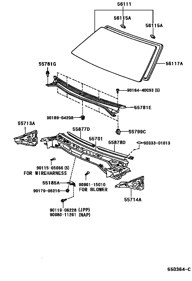 5503 — COWL PANEL & WINDSHIELD GLASS