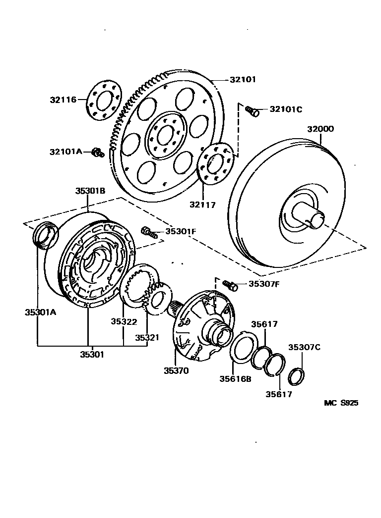 3502 — TORQUE CONVERTER, FRONT OIL PUMP & CHAIN (ATM)