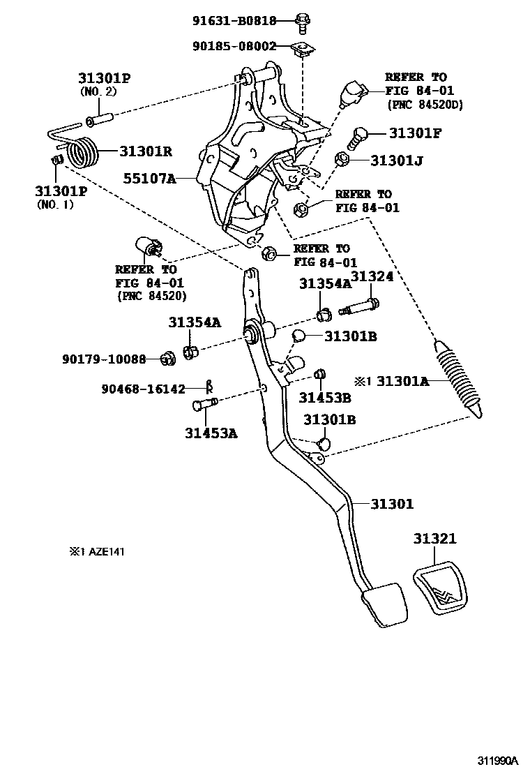 3102 — CLUTCH PEDAL & FLEXIBLE HOSE