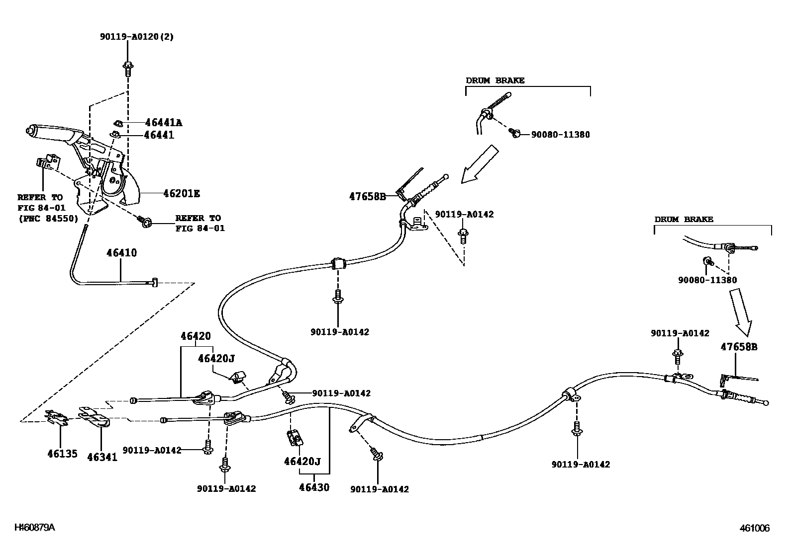 4601 — PARKING BRAKE & CABLE