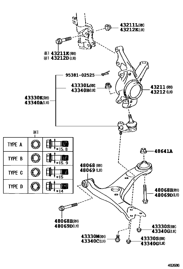 4802 — FRONT AXLE ARM & STEERING KNUCKLE
