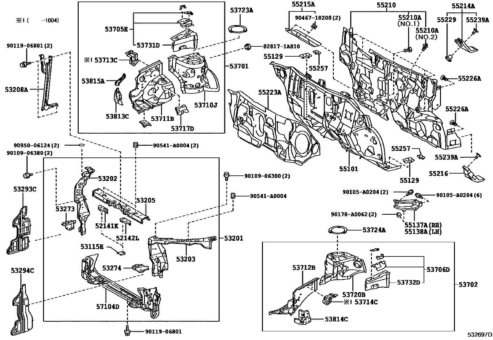 5304 — FRONT FENDER APRON & DASH PANEL