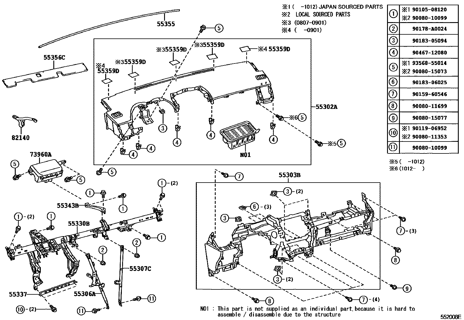 5501 — INSTRUMENT PANEL & GLOVE COMPARTMENT