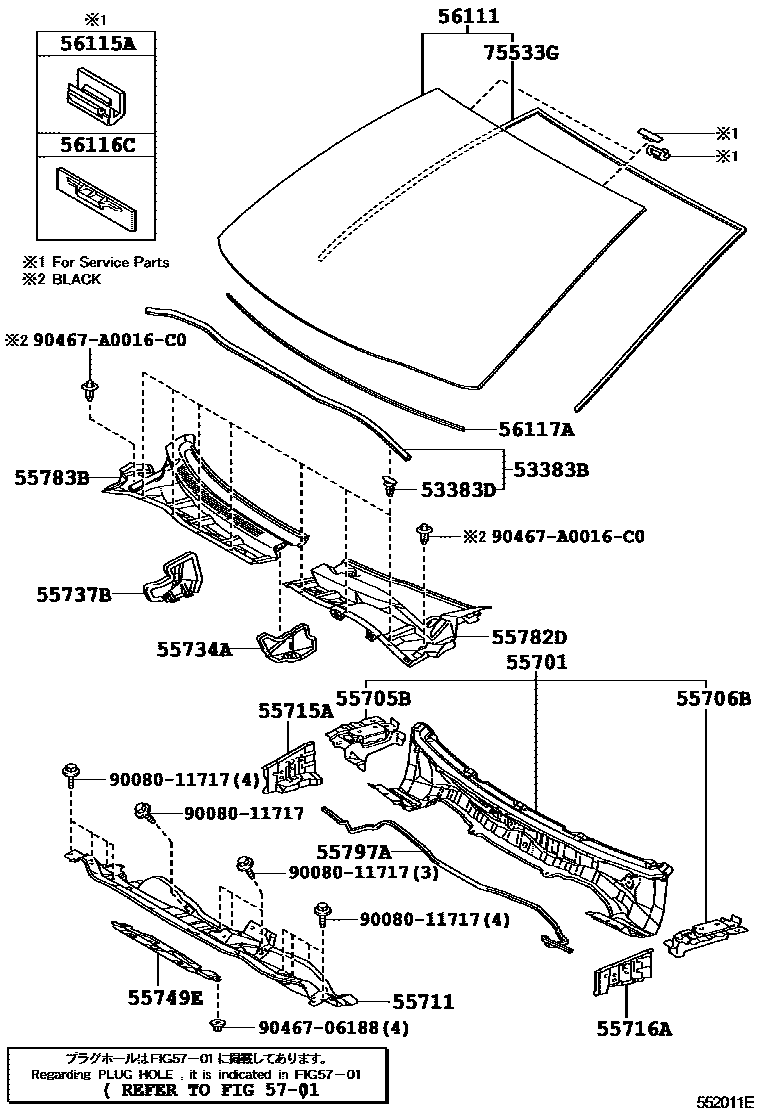 5503 — COWL PANEL & WINDSHIELD GLASS