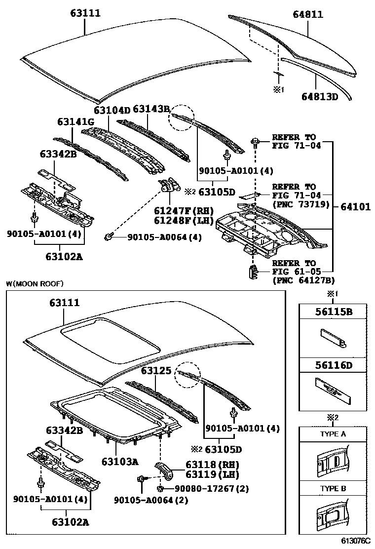 6104 — ROOF PANEL & BACK WINDOW GLASS