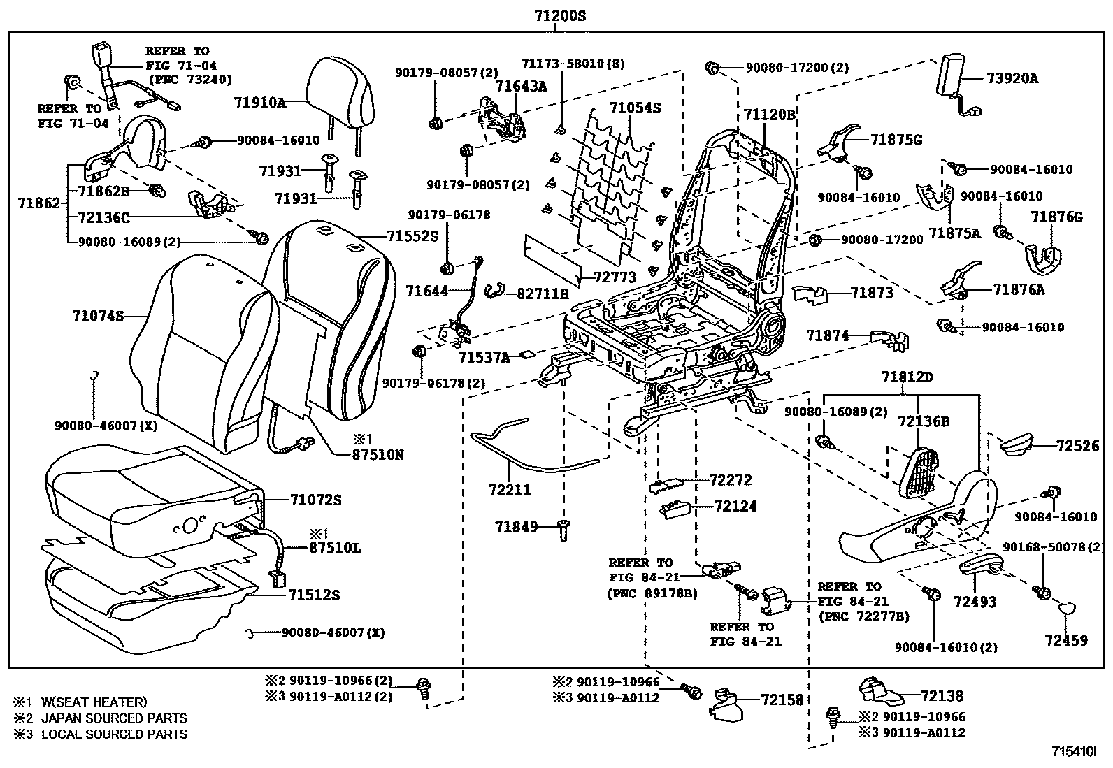 7101 — FRONT SEAT & SEAT TRACK