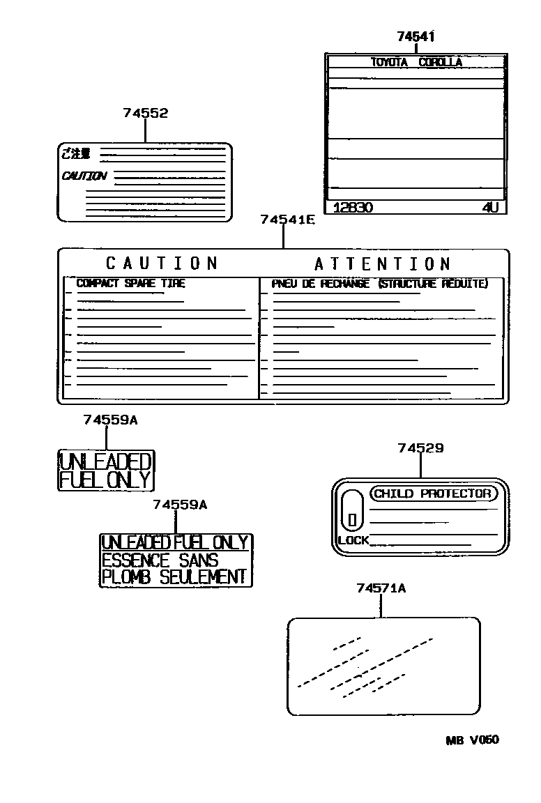 7403 — CAUTION PLATE (EXTERIOR & INTERIOR)