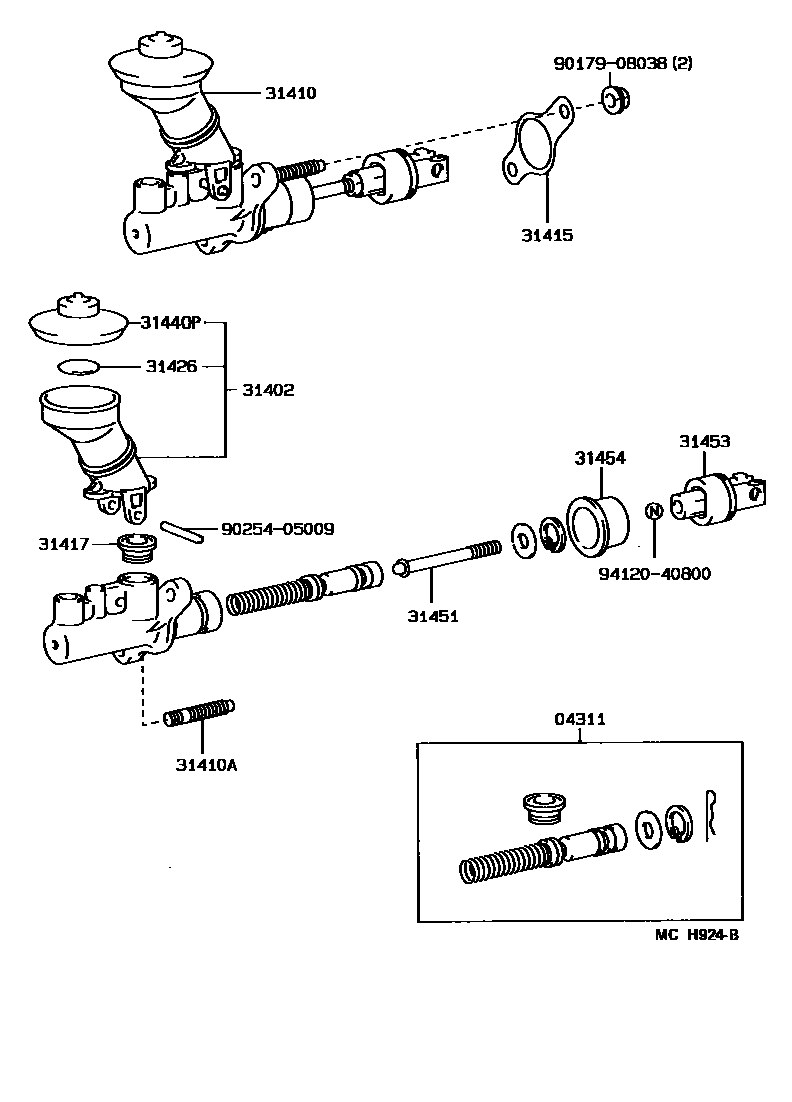 3103 — CLUTCH MASTER CYLINDER
