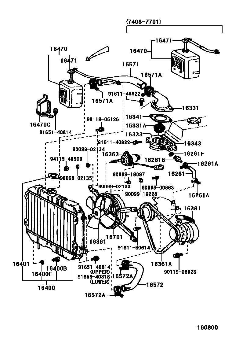 1603 — RADIATOR & WATER OUTLET
