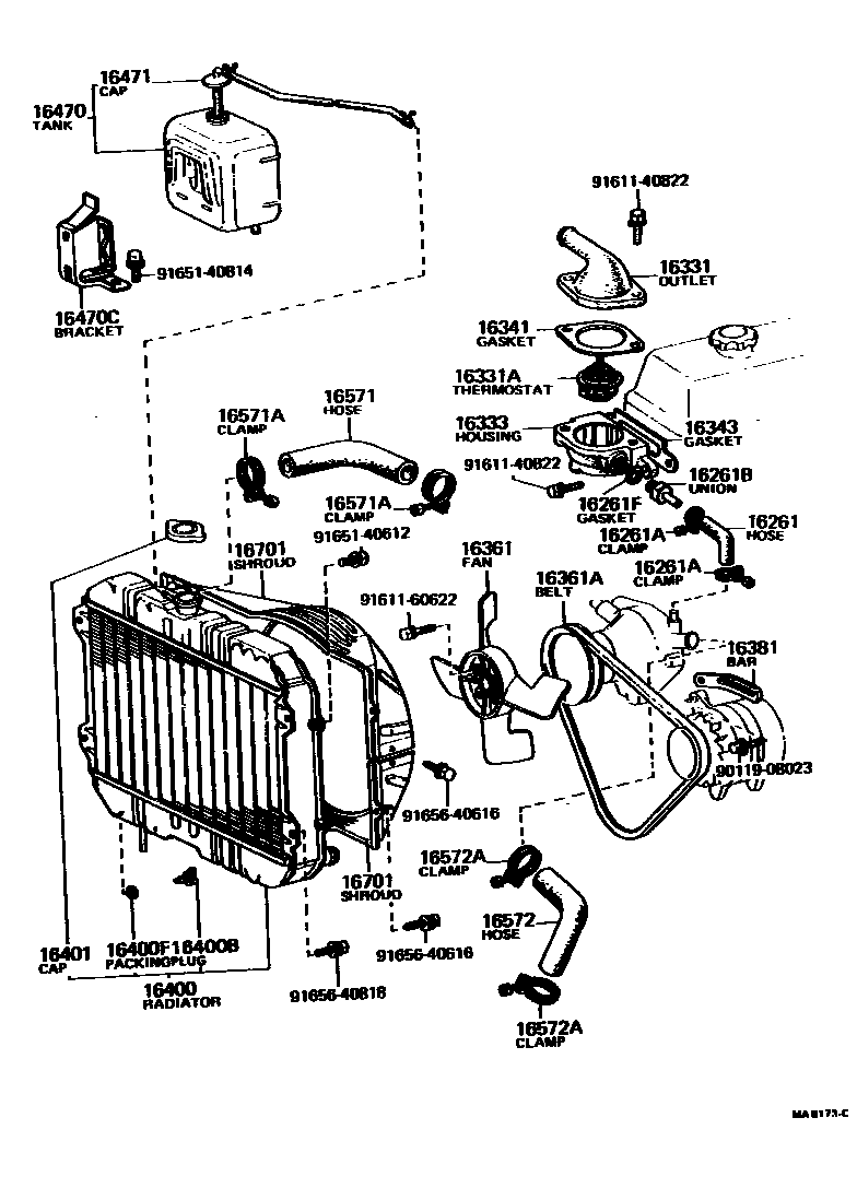 1603 — RADIATOR & WATER OUTLET