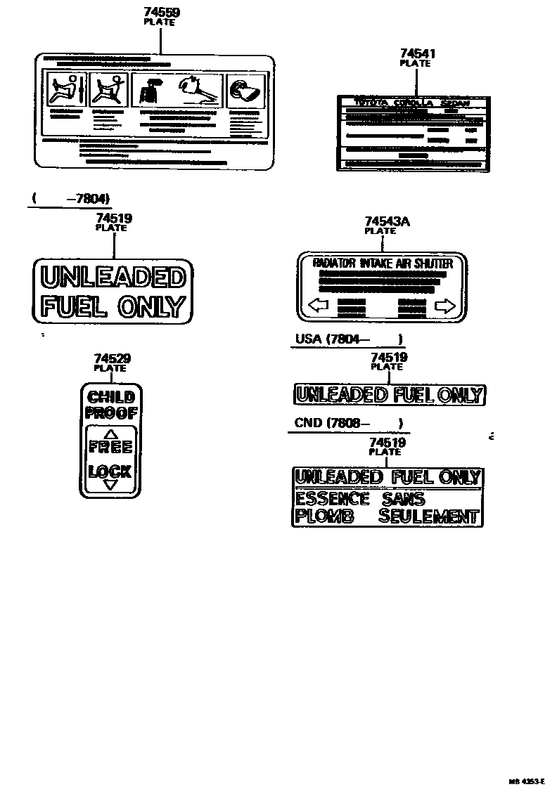 7403 — CAUTION PLATE (EXTERIOR & INTERIOR)