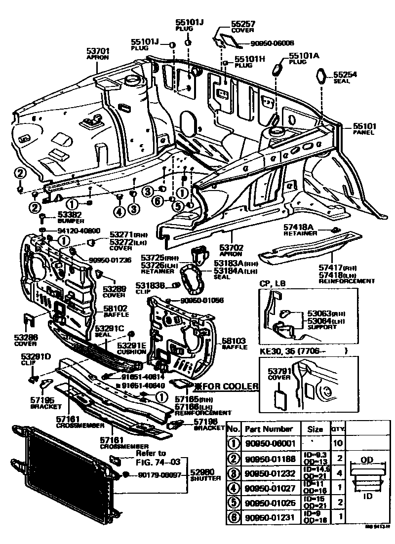5304 — FRONT FENDER APRON & DASH PANEL