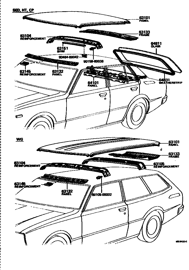 6104 — ROOF PANEL & BACK WINDOW GLASS