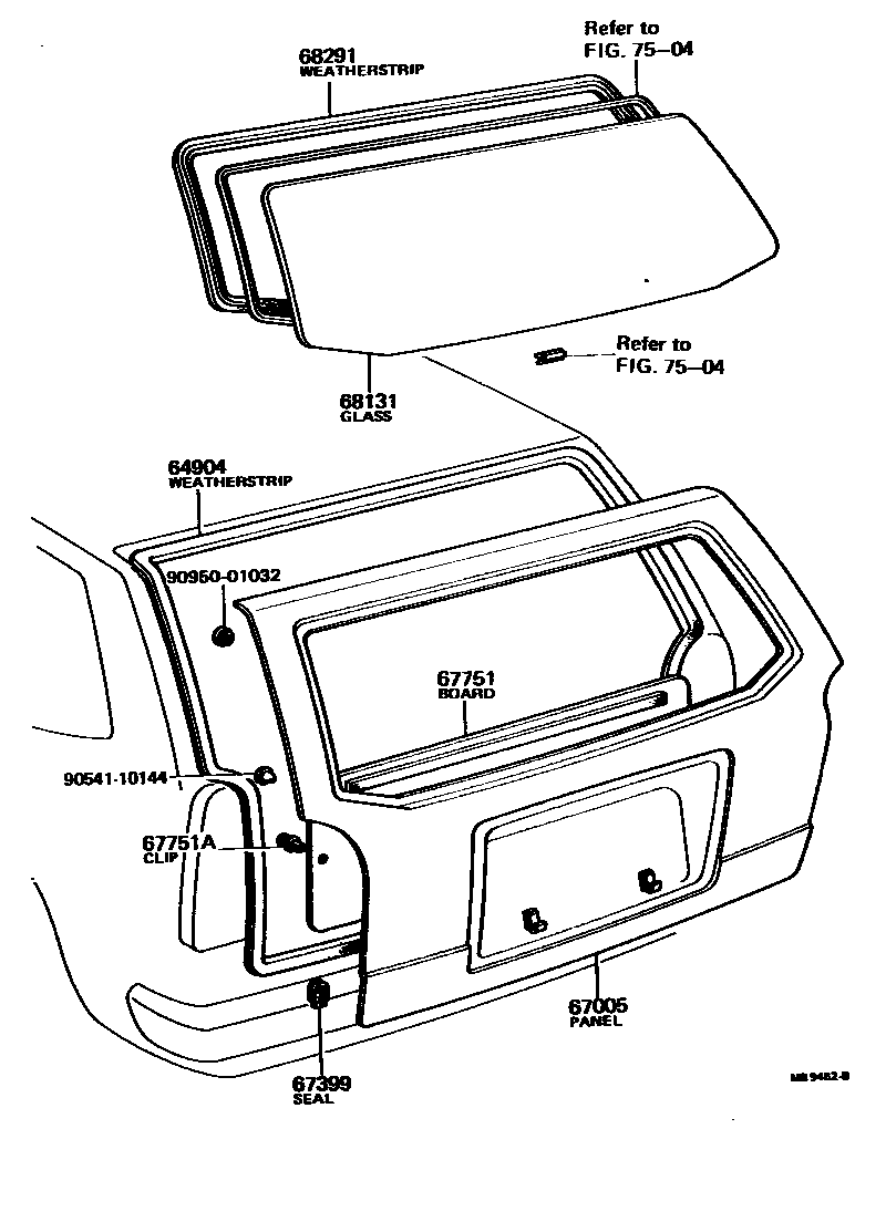 6708 — BACK DOOR PANEL & GLASS