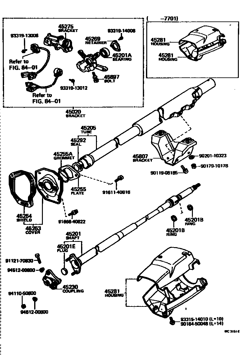 4501 — STEERING COLUMN & SHAFT