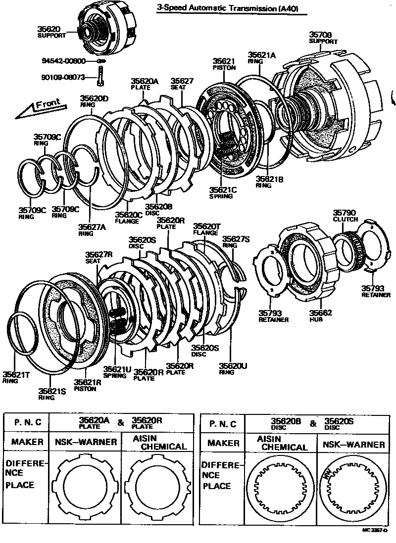 3508 — CENTER SUPPORT & PLANETARY SUN GEAR (ATM)