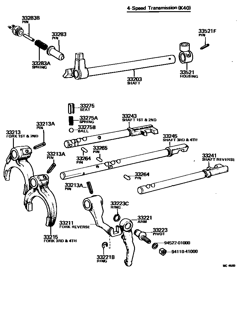 3307 — GEAR SHIFT FORK & LEVER SHAFT (MTM)