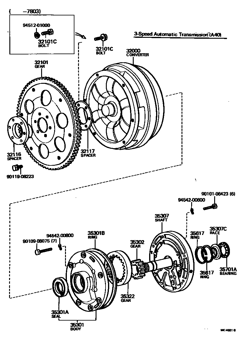 3502 — TORQUE CONVERTER, FRONT OIL PUMP & CHAIN (ATM)