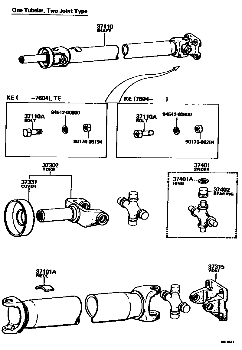 3701 — PROPELLER SHAFT & UNIVERSAL JOINT