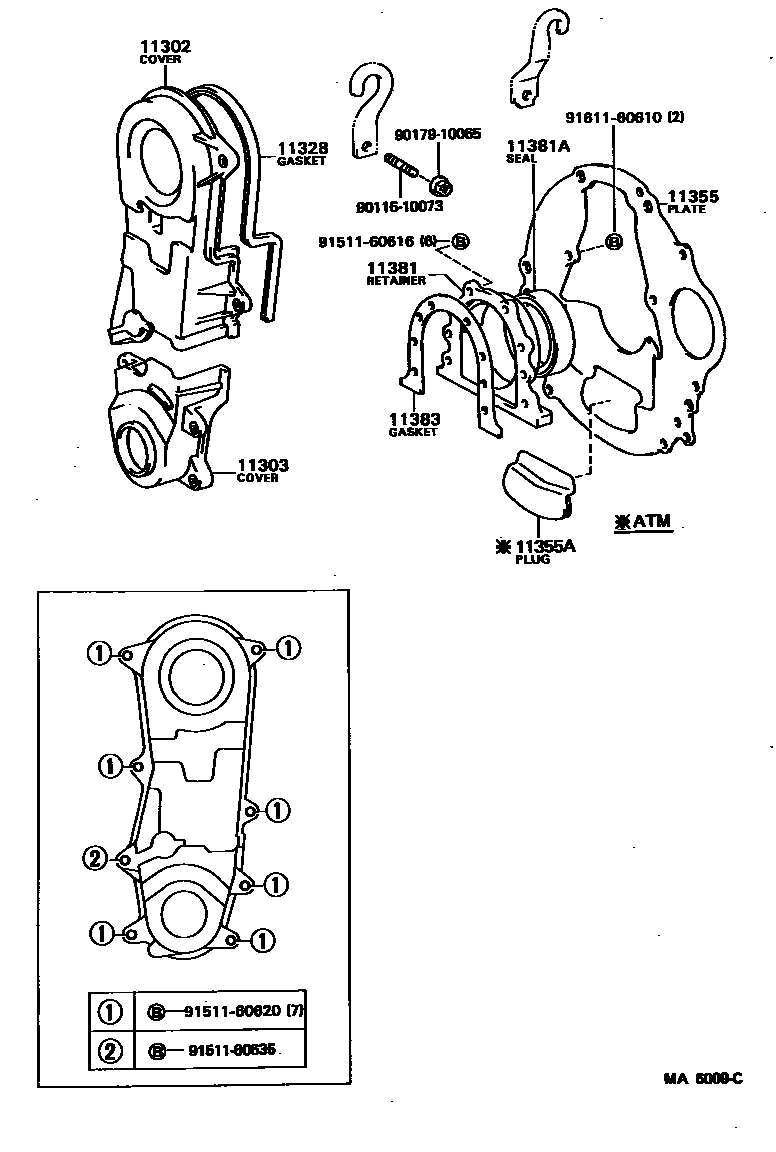 1106 — TIMING GEAR COVER & REAR END PLATE